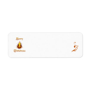 Etiqueta Golden Floral Candle - Merry Christmas