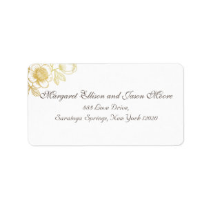Etiqueta Golden Flowers Address Label