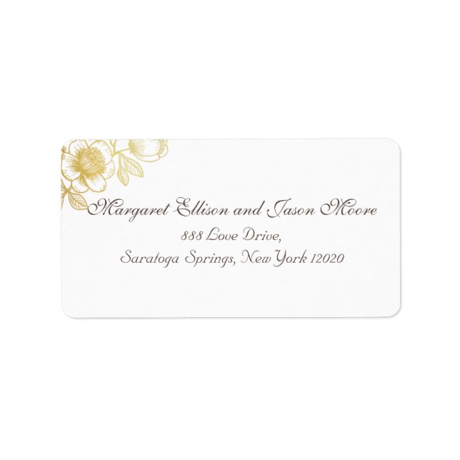 Etiqueta Golden Flowers Address Label (Frente)