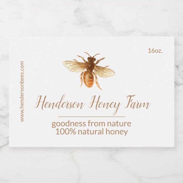 Etiqueta Golden Honey Bee Jar (Etiqueta única)