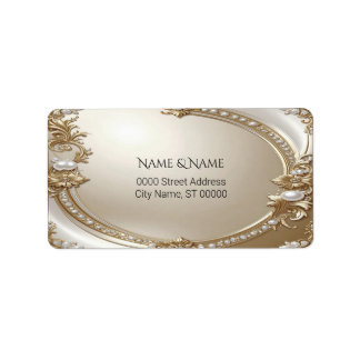 Etiqueta Golden Ornate Frame Return Address Label