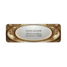 Etiqueta Golden Ornate Frame Return Address Label