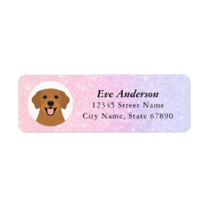 Etiqueta Golden Retriever Return Address Labels