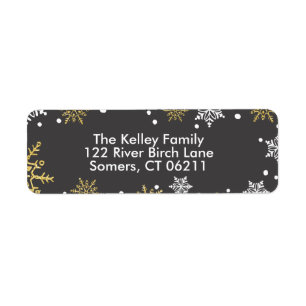 Etiqueta Golden Snowflakes