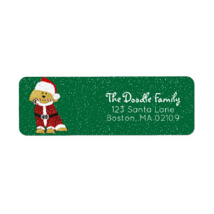 Etiqueta Goldendoodle Dog Santa Paws