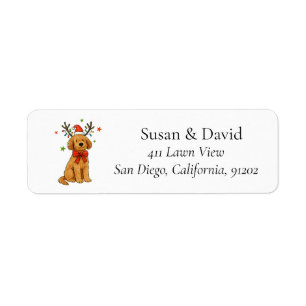 Etiqueta Goldendoodle Perro Navidad Sombrero de Santa Antle