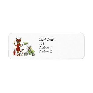 Etiqueta Golf con tema de Navidad para amante de gatos golf