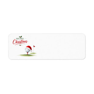 Etiqueta Golf con tema de Navidad para golfista