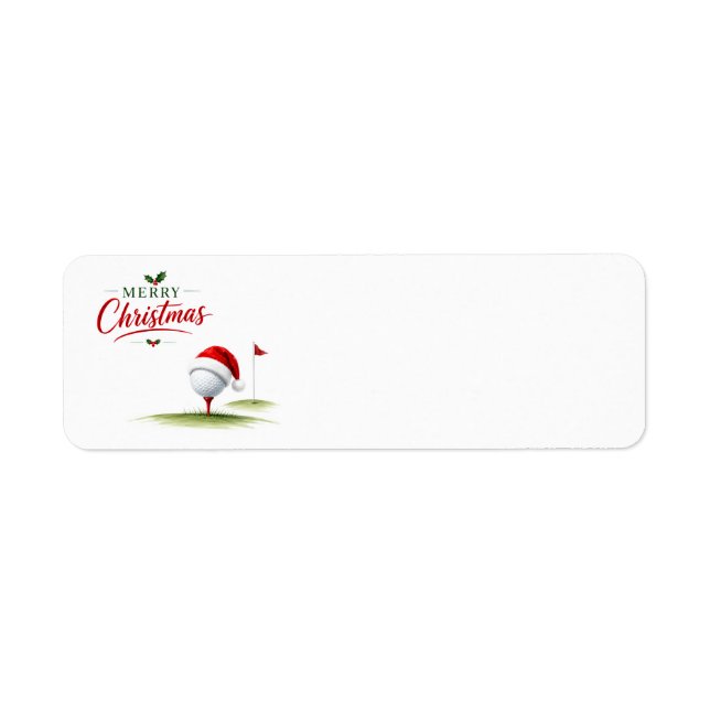 Etiqueta Golf con tema de Navidad para golfista (Frente)