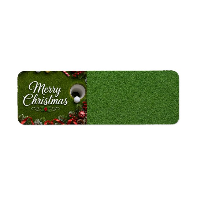 Etiqueta Golf Navidad en putting green (Frente)