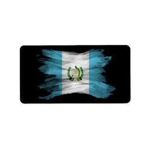 Etiqueta Golpe de pincel de bandera de Guatemala, bandera n