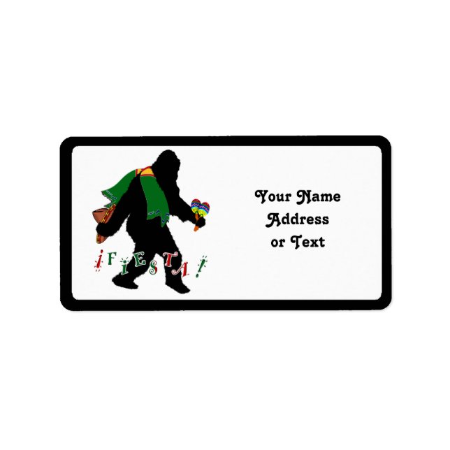 Etiqueta Gone Squatchin - Fiesta Squatchin (Frente)