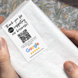 Etiqueta Google Reviews Gracias al logotipo QR Code