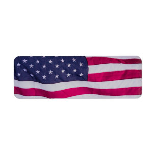 Etiqueta gorra de la bandera americana