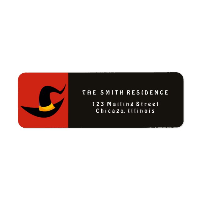 Etiqueta Gorra de las brujas de Halloween (Frente)