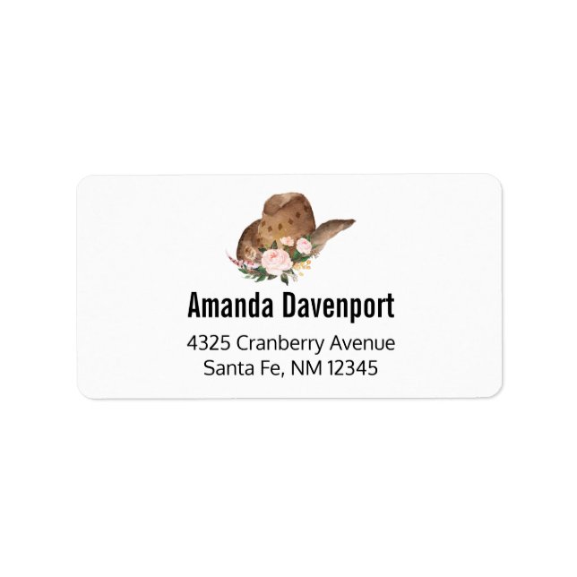 Etiqueta Gorra marrón de vaca con flores rosadas (Frente)