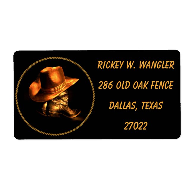 ETIQUETA GORRA Y BOOTES DE COWBOY (Frente)