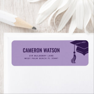 Etiqueta Gorrito de graduación moderno personalizado y borl