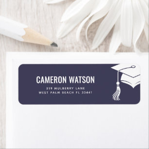 Etiqueta Gorrito de graduación moderno personalizado y borl