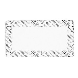 Etiqueta Gourmet Pattern Bon Appetit de Vintage Food Lover