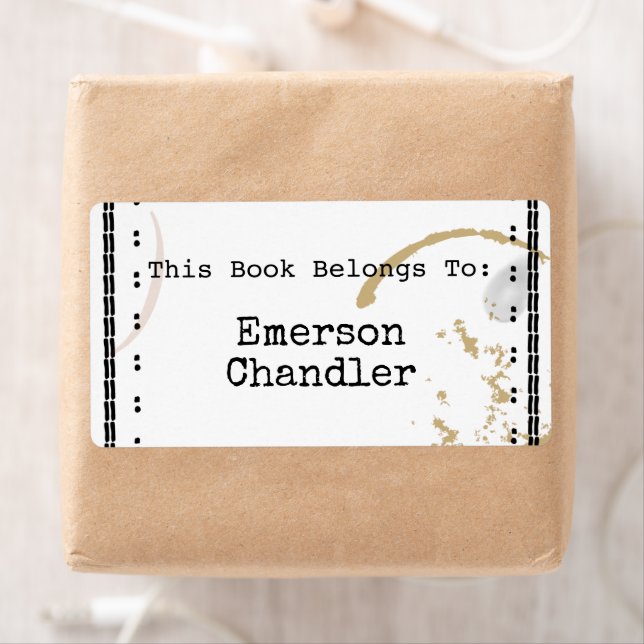 Etiqueta Grabadora Art Coffestain Editable Bookplate (In situ)