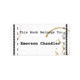 Etiqueta Grabadora Art Coffestain Editable Bookplate