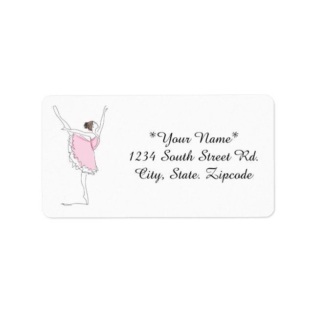 Etiqueta Graceful Ballerina Address Labels (Frente)