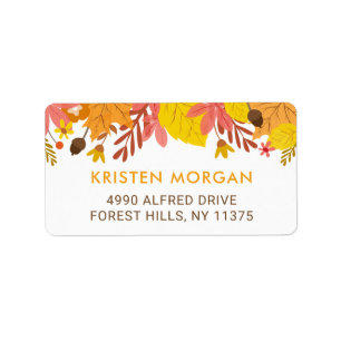 Etiqueta Graceful Otumn Fall Leaves