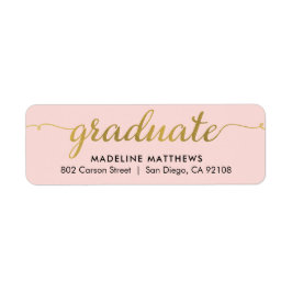 Etiqueta Graceful Script Graduation Return Address Label