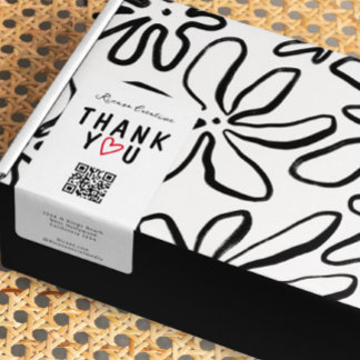 Etiqueta Gracias con corazón y código QR