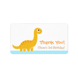 Etiqueta Gracias, fiesta temática del dinosaurio Brachiosau