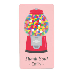 Etiqueta Gracias, Gumball Machine, Candy Fiesta
