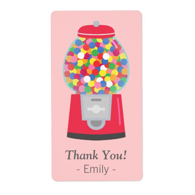 Etiqueta Gracias, Gumball Machine, Candy Fiesta (Frente)