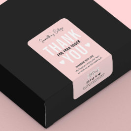 Etiqueta Gracias por comprar Envío de logotipo moderno rosa