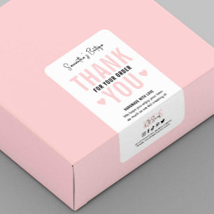 Etiqueta Gracias por el logotipo del pedido Envases femenin