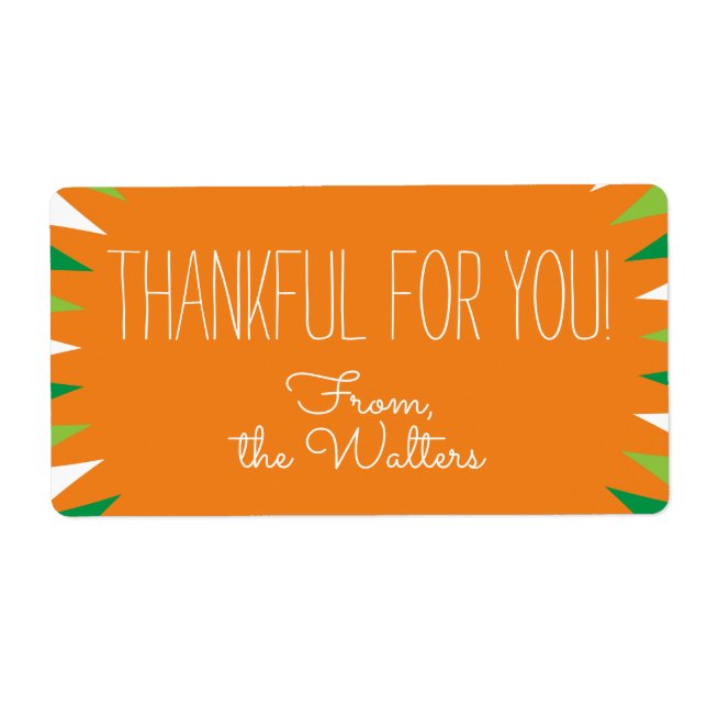 Etiqueta Gracias por tu Personalizado (Frente)