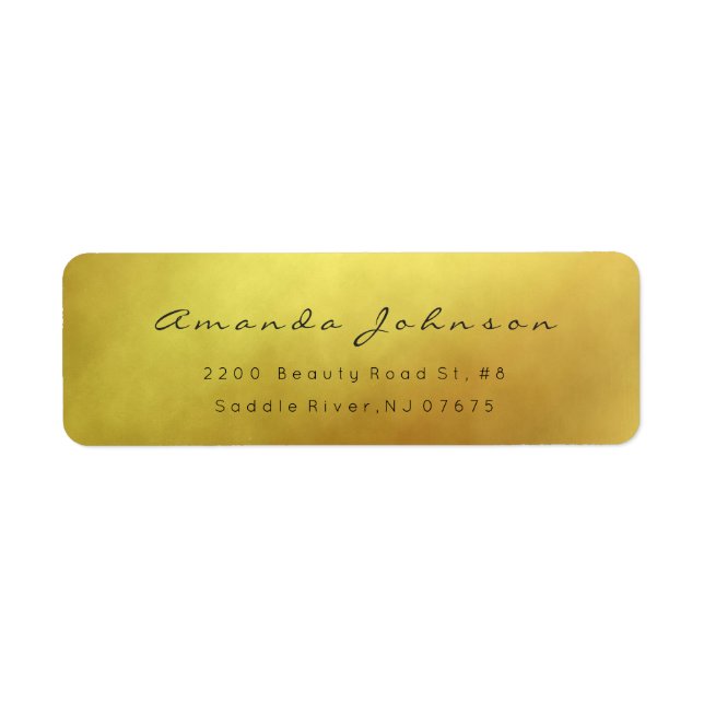 Etiqueta Gracias Relieve metalizado dorado Amarillo Direcci (Frente)