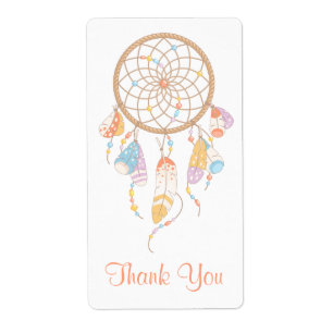 Etiqueta Gracias Tribal Dreamcatcher Boho
