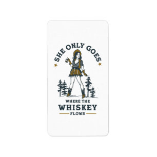 Etiqueta Graciosa Vintage Western Cowgirl Whiskey Lover