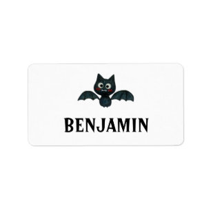 Etiqueta Gracioso Black Bat con nombre