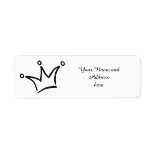 Etiqueta Gracioso Crown black + tu trasero. y texto