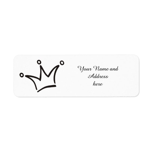 Etiqueta Gracioso Crown black + tu trasero. y texto (Frente)