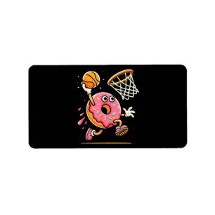 Etiqueta Gracioso Donut Dunking Basketball Food Champ Sport