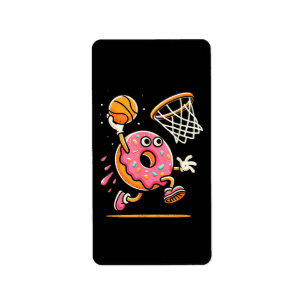 Etiqueta Gracioso Donut Dunking Basketball Food Champ Sport