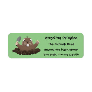 Etiqueta Gracioso gopher digging personalizado ilustracion