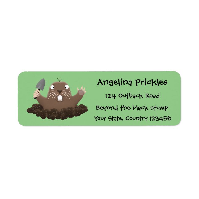 Etiqueta Gracioso gopher digging personalizado ilustracion (Frente)