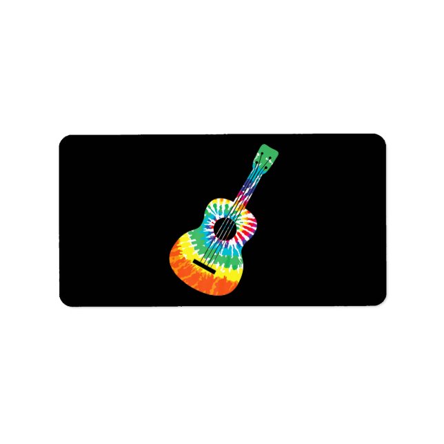 Etiqueta Gracioso Hippie Arco Iris Tye Guitarra Acústica Pr (Frente)