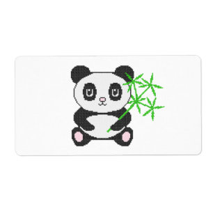 Etiqueta Gracioso panda de puntas cruzadas