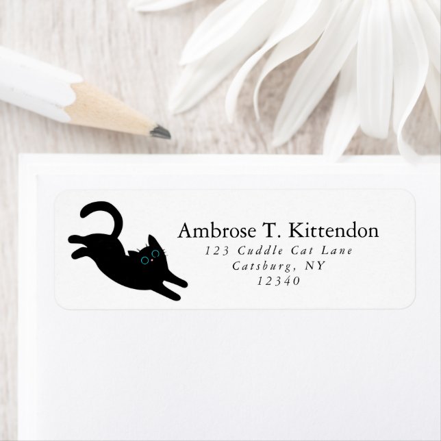 Etiqueta Gracioso saltar Acrobat Black Cat Art Silhouette (In situ)