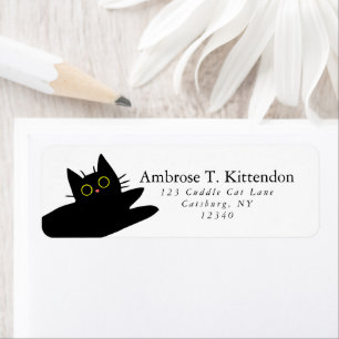 Etiqueta Gracioso saltar Acrobat Black Cat Kawaii Silhouett
